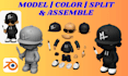 add color to 3d model, convert 2d image to 3d stl 3mf for multicolor printing