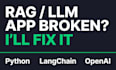 fix debug and optimize your langchain rag or llm app