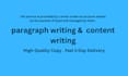 do paragraphs, content writing and creative content writing