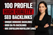 manually 100 profile backlinks SEO link building