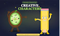 draw manual and creative cartoon character illustration