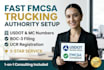 setup fmcsa trucking authority usdot mc number and boc 3 filing