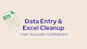 do accurate data entry, excel cleanup and google sheets formatting