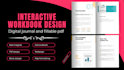 do interactive workbook digital journal design fillable pdf form, ebook in canva