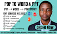convert PDF to powerpoint, editable word and format documents