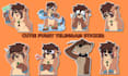 draw furry telegram sticker, furry badge, crypto sticker animated furry emote
