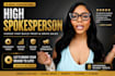 create a professional female spokesperson
