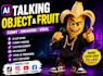 create viral ai talking object video, ai talking fruit, ai funny object videos