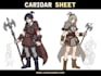 make a character sheet with a unique art style