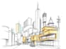 draw architectural, urban, cityscape sketch
