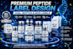 peptide logo peptide vial peptide label design peptide ads copy
