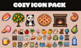 do pixel art icon, skill icon, 2d game asset pixel props pixel vfx animations