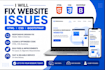 fix HTML CSS bootstrap website issues