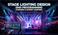 create 3d event stage design, stage lighting design and program dmx lighting