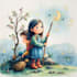 do watercolor illustrations for children book