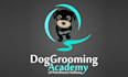 design animated dog grooming academy logo