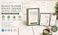 create budget planner, finance tracker, journal templates, canva editable design