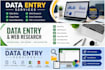 do data entry,copy paste,web reasearch and exel data entry