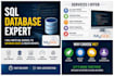 write sql queries, fix database issues, and create reports