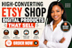 design etsy digital product etsy wall art etsy seo etsy shop setup etsy sales