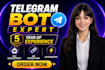 develop telegram bot with API integration and automation