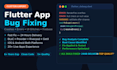 fix flutter app bugs, errors, crashes and UI issues