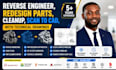 reverse engineer, redesign parts, cleanup , scan to cad, with technical drawings