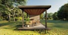 3d modern outdoor lounge, kitchen design,rooftop terrace render,bar area seating