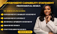 write and design government capability statement, business capability statement