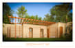 modern dog house design with 3d render
