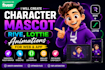create character mascot rive, lottie animations web and app