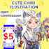 draw cute chibi character illustration