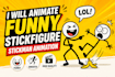 animate a funny stickfigure stickman animation