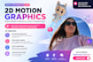 create professional 2d motion graphics, logo animation