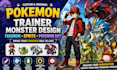create a professional pokemon trainer monster design fakemon sprite