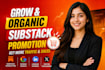 substacck promotion, substack newsletter growth, and organic substack subscriber