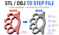 convert stl , obj to step file, reverse engineering recreate step file from stl