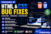 fix HTML CSS bugs and responsive website issues