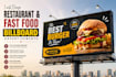 design restaurant and fast food billboard advertisements