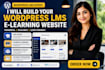 create a professional elearning website or online course platform on wordpress