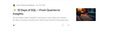 write tech articles on sql python and data analytics