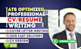 write professional ats resume, edit executive resume, cover letter, creative cv