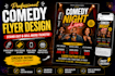 design comedy night flyer, stand up comedy poster, open mic flyer