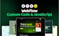 add custom javascript and custom code to your webflow site