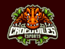 draw awesome crocodile mascot logo with express deliver