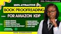 do amazon KDP book proofreading, novel proofreading or KDP formatting and layout