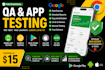 do professional app testing, website testing,QA,UI UX review for ios and android