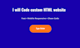 code custom HTML website landing page