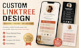 setup custom linktree, beeacons, taplink, bio link landing page
