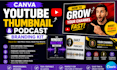 design canva youtube thumbnail podcast branding kit